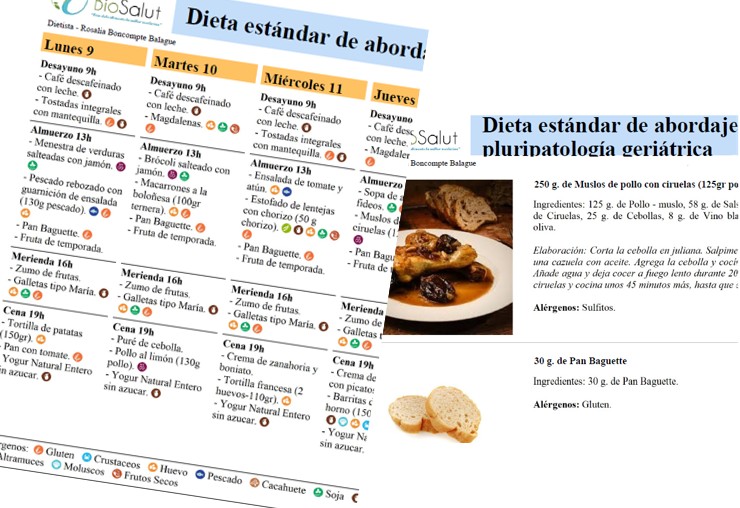 fitxes tècniques en residències geriàtriques: exemple de menú i fitxa tècnica